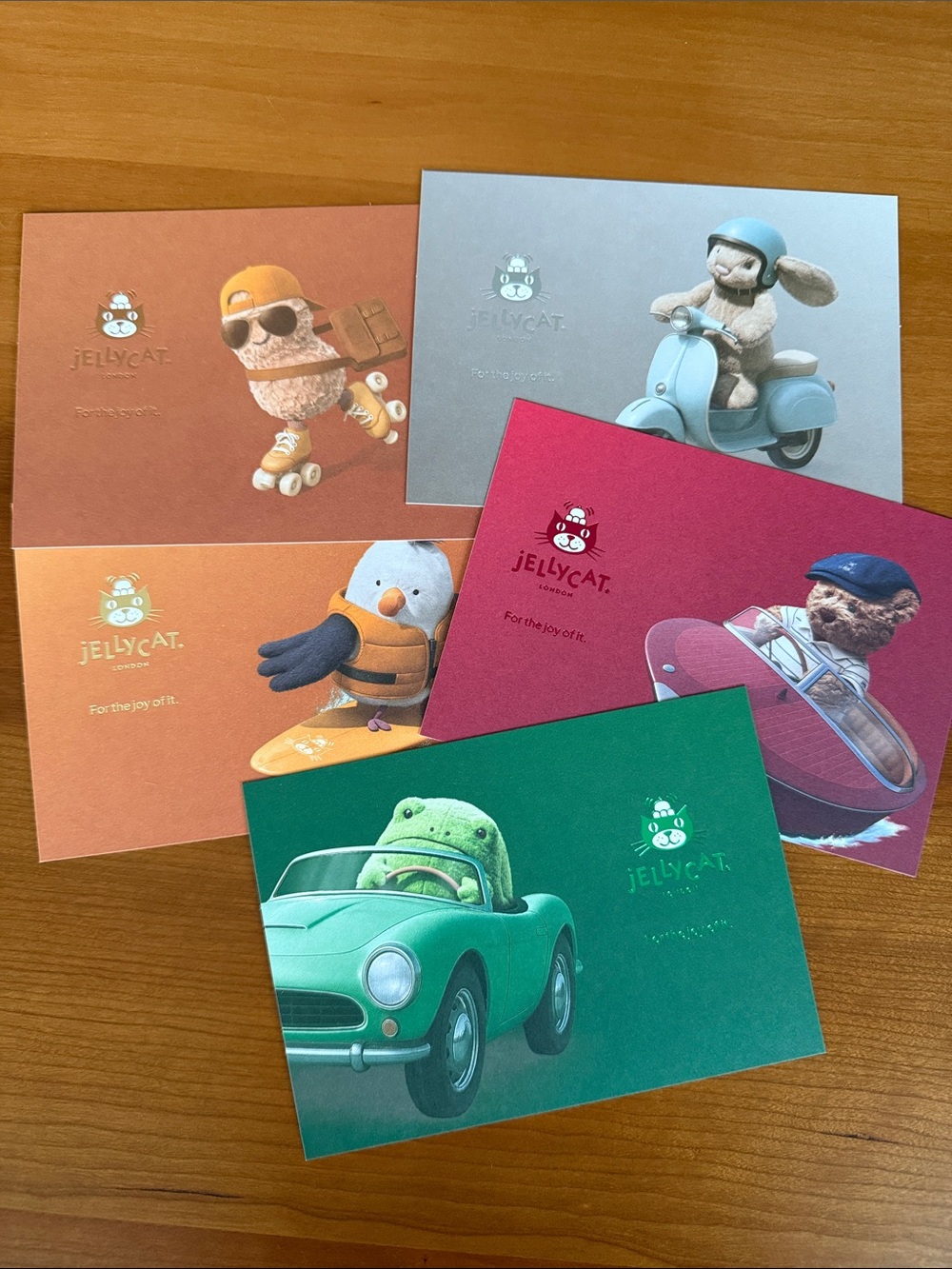Jellycat London Collectible Postcard Set of 5 Free Gift Designs